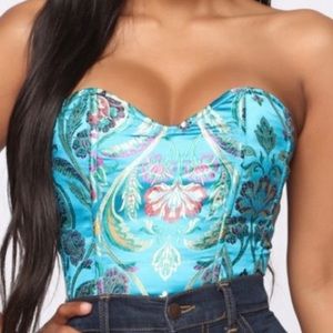 NWT. Floral Bustier Corset Top